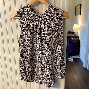 Sleeveless Black and White Polka Dot Top